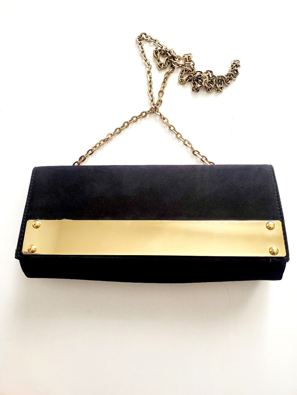 Elegant Black and Gold Chain Clutch